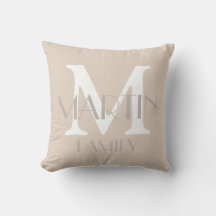 Personlig Family Monogram och Namn Dekorativ kudde