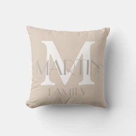 Personlig Family Monogram och Namn Dekorativ kudde