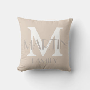 Personlig Family Monogram och Namn Dekorativ kudde