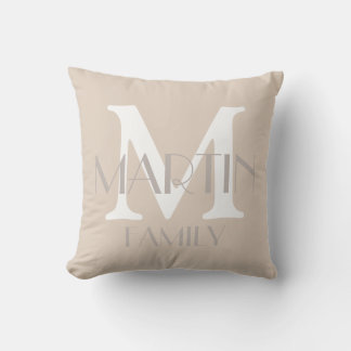 Personlig Family Monogram och Namn Dekorativ kudde