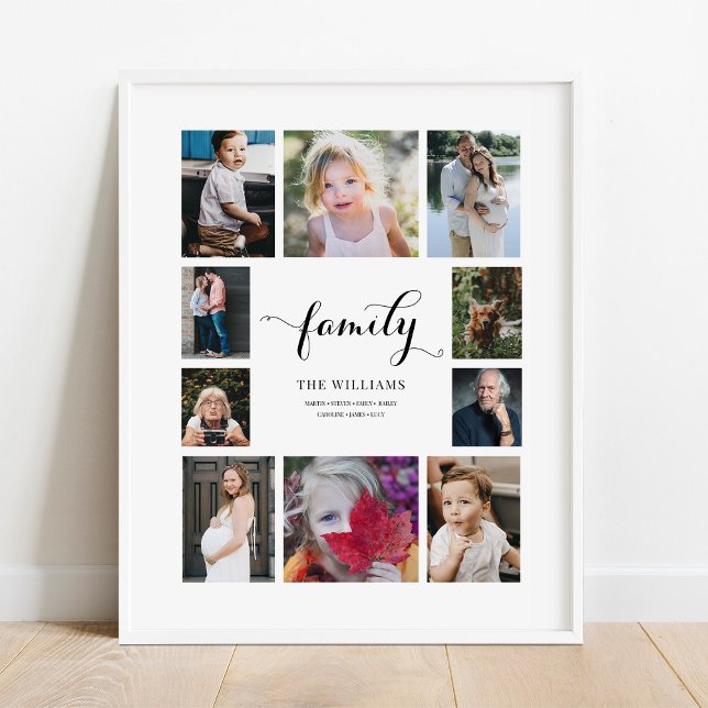 Personlig Family Namn 10 Photo Collage Poster (Skapare uppladdad)