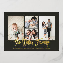 Personlig Family Namn 4 Photo Collage