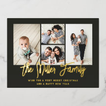 Personlig Family Namn 4 Photo Collage