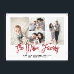 Personlig Family Namn 4 Photo Collage Helg Vykort<br><div class="desc">Sprid kärlek med det här fotokortet för personlig helgdag som innehåller en fotokollage och din familj namn. Baksidan har en punkt för ett anpassningsbar-meddelande,  en returadress och ett mottagarmeddelande för adress. Om du vill anpassa ytterligare klickar du på "Redigera med Design Verktyg". Köp helgdagskort och mycket mer på www.zazzle.com/store/nbpaperco</div>