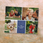 Personlig Family Namn 4 Photos Collage Pussel<br><div class="desc">Anpassa med dina fyra favoritfoton från familjen namn. Skapar ett unikt fotokollage,  minne och gåva. En underbar keepy att uppskatta! Designad av Thisisnotme©</div>