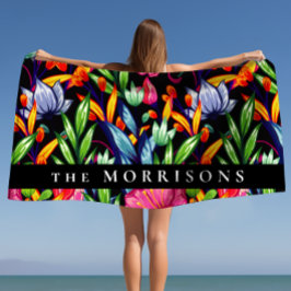 Personlig Family Namn Blommönster - bakgrund