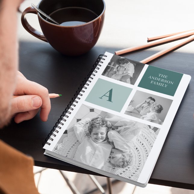 Personlig Family Namn Collage Photo Gift Anteckningsbok (Skapare uppladdad)