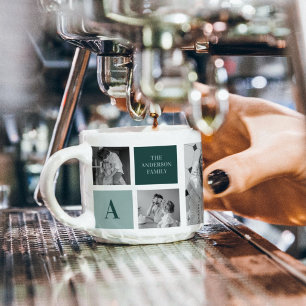 Personlig Family Namn Collage Photo Gift Espressomugg