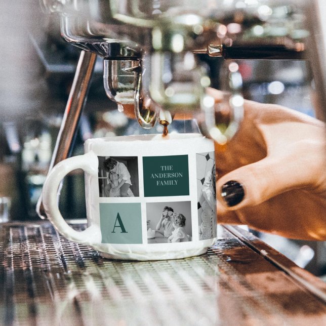 Personlig Family Namn Collage Photo Gift Espressomugg (Skapare uppladdad)