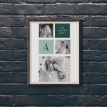 Personlig Family Namn Collage Photo Gift Poster<br><div class="desc">Vi presenterar vår senaste personlig-familjens namn-gåva: Trendig Collage Photo & Grönt Themme! Den här unika och snyggt presenten är designad för att fira din familjs speciella ögonblick och ge din hemdekanter en aning naturinspirerad elegans.</div>
