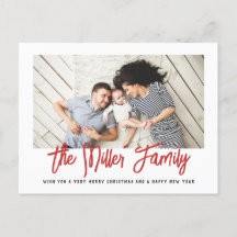 Personlig Family Namn - enkelfoto Red