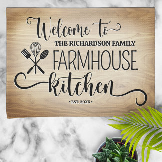 Personlig Family Namn Farmhouse Kitchen Kökshandduk