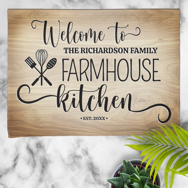 Personlig Family Namn Farmhouse Kitchen Kökshandduk (Skapare uppladdad)