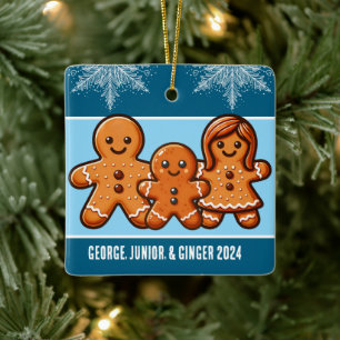 Personlig Family Namn Gingertea Cookie Julgransprydnad Keramik