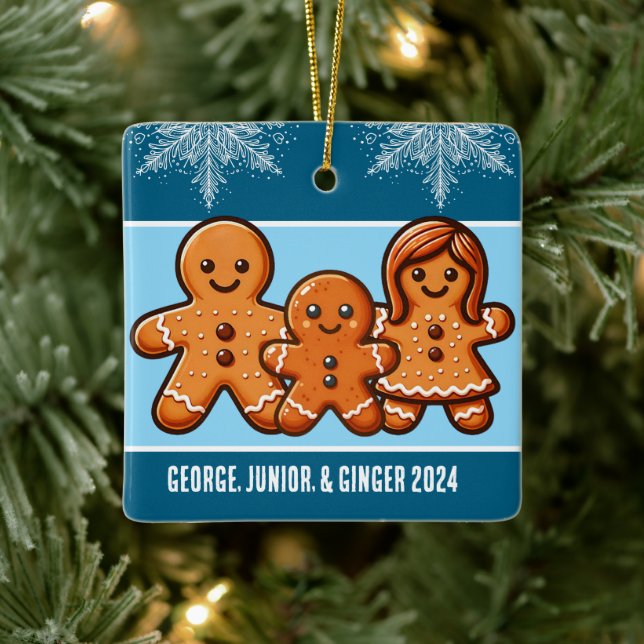 Personlig Family Namn Gingertea Cookie Julgransprydnad Keramik (Träd)