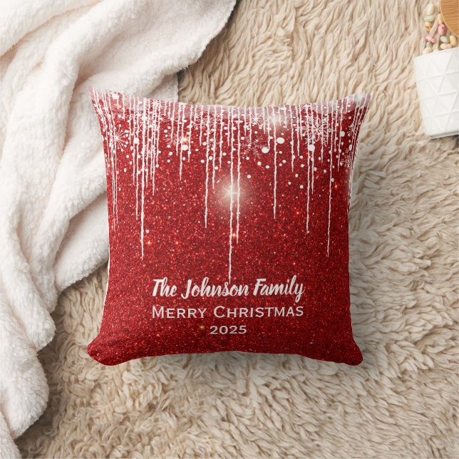 Personlig Family Namn God jul Red Kudde (Filt)