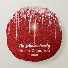 Personlig Family Namn God jul Red Rund Kudde