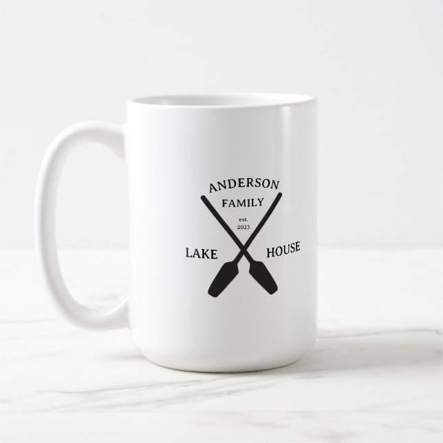 Personlig Family Namn House-signatur Sjö Kaffemugg (Vänster)