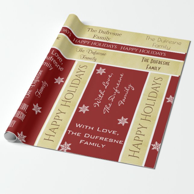 Personlig Family Namn jul Presentpapper (Utrullad)