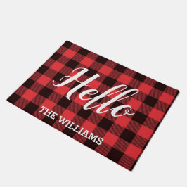 Personlig Family Namn med Hej buffalo plaid