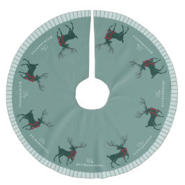 Personlig Family Namn Reindeer jul Julgransmatta Borstad Polyester