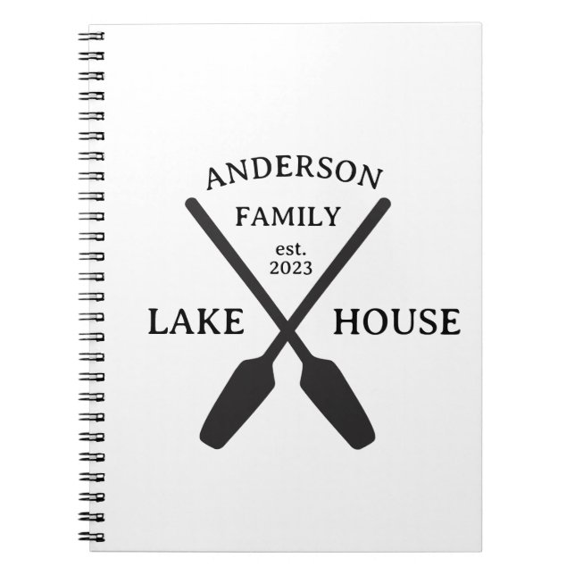 Personlig Family Namn Sjö House Anteckningsbok (Framsidan)