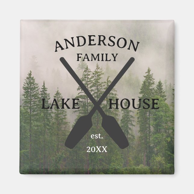 Personlig Family Namn Sjö House Magnet (Framsidan)