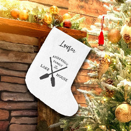 Personlig Family Namn Sjö House Stor Julstrumpa