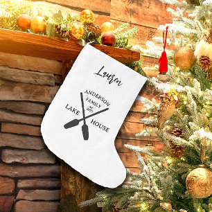 Personlig Family Namn Sjö House Stor Julstrumpa