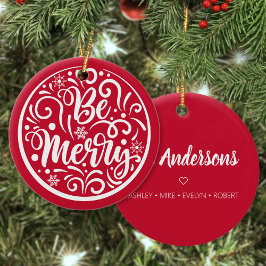 Personlig Family Namn ska vara God jul Red Julgransprydnad Keramik