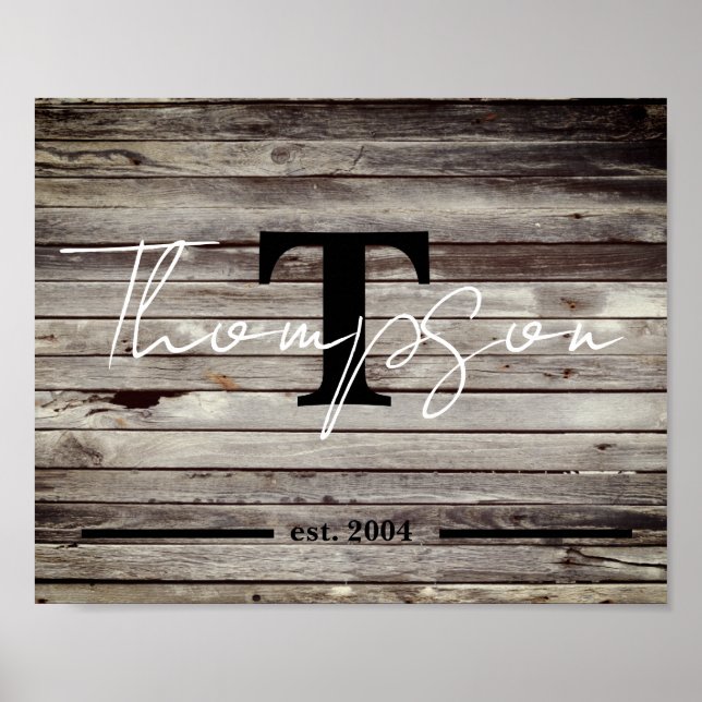 Personlig Family Namn-tecken Poster (Framsidan)