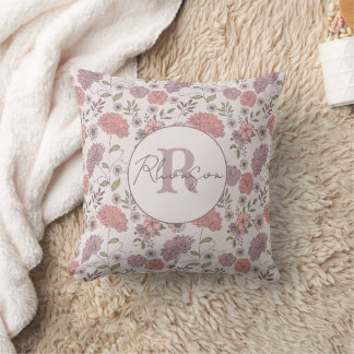 Personlig Family Namn Vild Flowers Boho Pillow Kudde