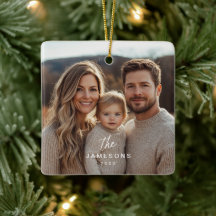 Personlig Family Namn Year Photo Ornament