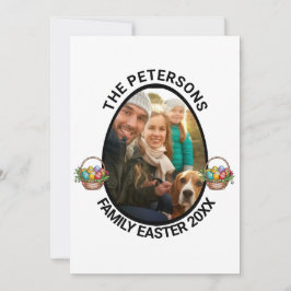 Personlig Family Påsk Photo Egg Basket Julkort