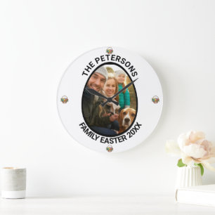 Personlig Family Påsk Photo Egg Basket Stor Klocka