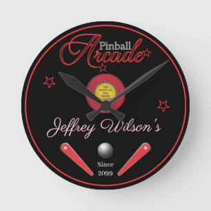 Personlig Family/Person Pinball Wall Clock Rund Klocka