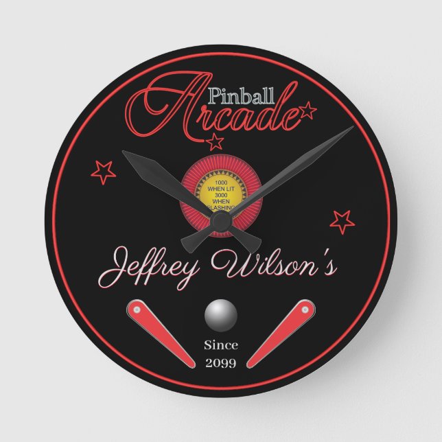 Personlig Family/Person Pinball Wall Clock Rund Klocka (Framsida)