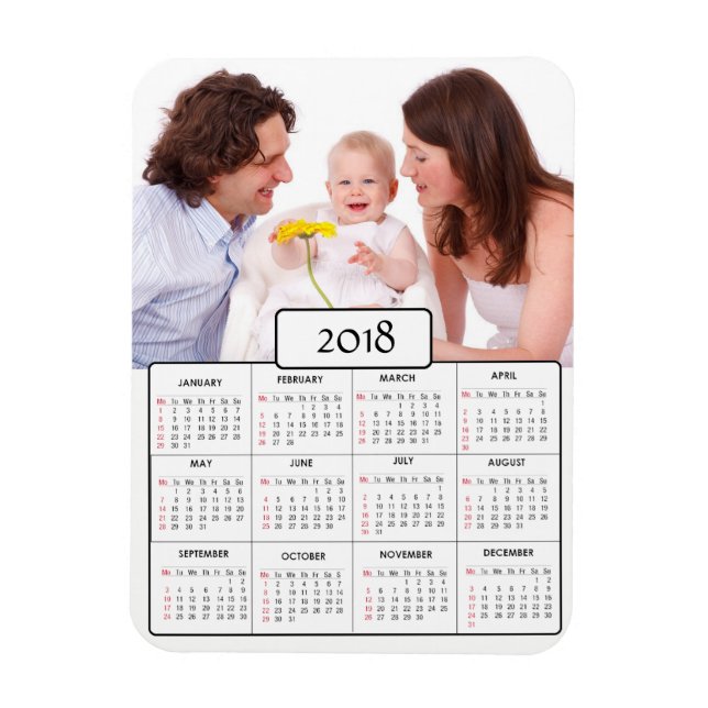 Personlig Family Photo 2018 Calendar Magnet (Vertikal)