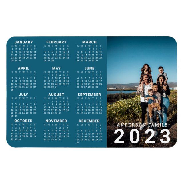 Personlig Family Photo 2023 Calendar Magnet (Horisontell)