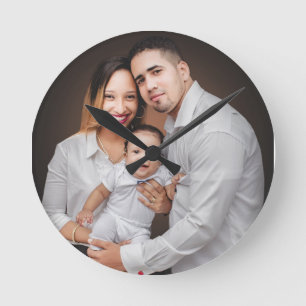 Personlig Family Photo Anpassningsbar   Rund Klocka