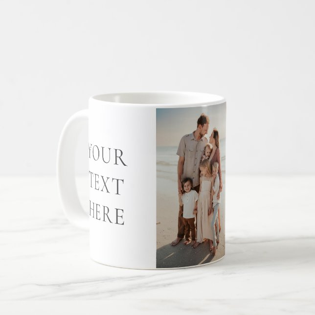 Personlig Family Photo Anpassningsbar Text Bild Gi Kaffemugg (Framsida vänster)