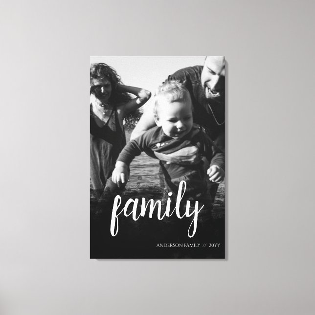 Personlig Family Photo Black Abstrakt Overlay Canvastryck (Framsida)