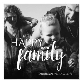 Personlig Family Photo Black Abstrakt Overlay Fototryck