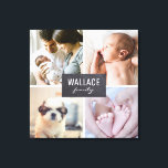 Personlig Family Photo Collage-block Canvastryck<br><div class="desc">Visning dina omhuldade foton med den här familjens fotokollage och anpassa den med din familj namn. Med arbetsytan kan du lösa problemet med ramning. Anpassa mallen för enkel använda med foton av familjen, barn, husdjur och annat vackert bilder. *Du får inte tveka att kontakta mig om du behöver hjälp med...</div>