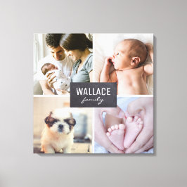 Personlig Family Photo Collage-block Canvastryck