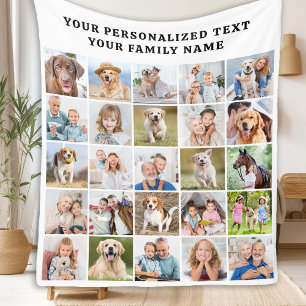 Personlig Family Photo Collage Cute 25 Bild Fleecefilt