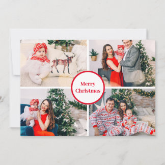 Personlig Family Photo Collage God jul Julkort