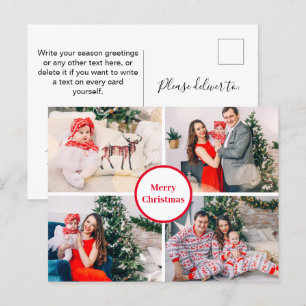 Personlig Family Photo Collage God jul Vykort