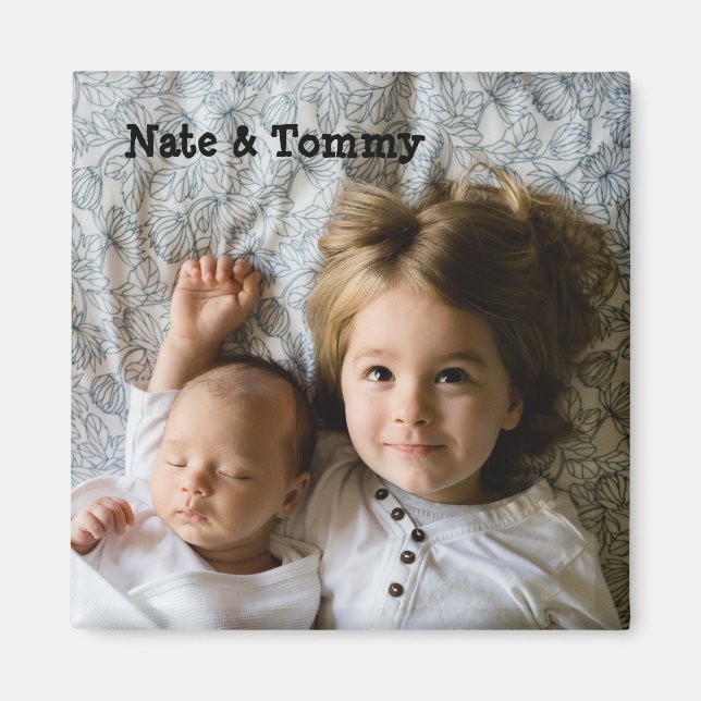 Personlig Family Photo Fridge Magnet (Framsidan)