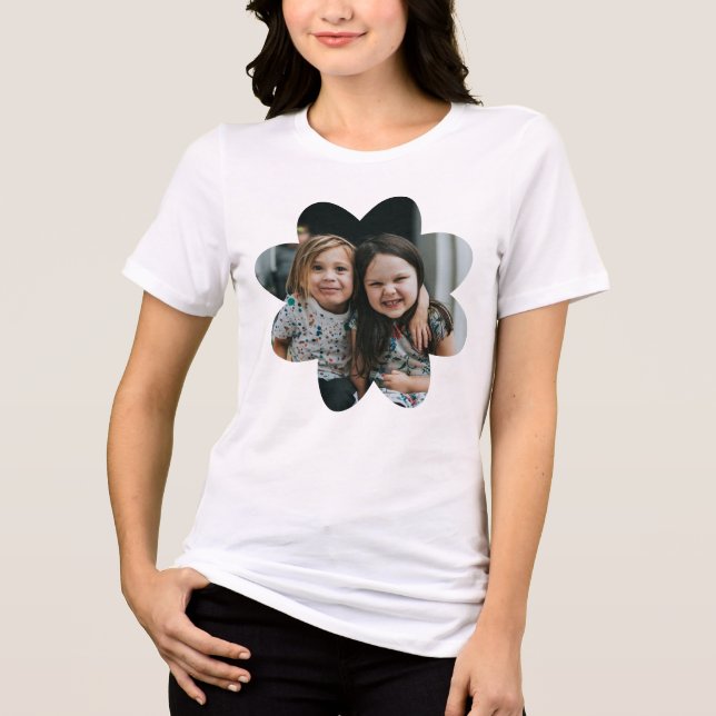 Personlig Family Photo Grandma Flower Ram T Shirt (Framsida)